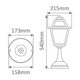 Globe Luxe Lighting Zorelle Powder-Coated Die-Cast Aluminium Post Top Light