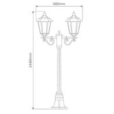 Globe Luxe Lighting Halcyon Powder-Coated Die-Cast Aluminium 144cm 2-Light Lamp Post