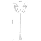 Globe Luxe Lighting Halcyon Powder-Coated Die-Cast Aluminium 209cm 2-Light Lamp Post