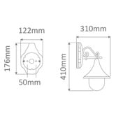 Globe Luxe Lighting Tavira Powder-Coated Die-Cast Aluminium Straight Outdoor Wall Light