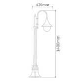Globe Luxe Lighting Tavira Powder-Coated Die-Cast Aluminium Lamp Post