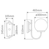 Globe Luxe Lighting Prescot Powder-Coated Die-Cast Aluminium Outdoor Wall Light
