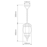 Globe Luxe Lighting Loxley Powder-Coated Die-Cast Aluminium Outdoor Pendant Light
