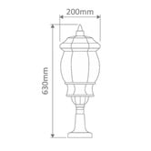 Globe Luxe Lighting Loxley Powder-Coated Die-Cast Aluminium 63cm Post Top Light