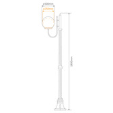 Globe Luxe Lighting Prescot Powder-Coated Die-Cast Aluminium 189cm Lamp Post