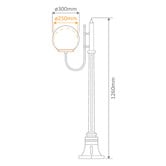 Globe Luxe Lighting Prescot Powder-Coated Die-Cast Aluminium 126cm Lamp Post