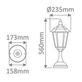 Globe Luxe Lighting Xavien Powder-Coated Die-Cast Aluminium Post Top Light
