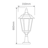 Globe Luxe Lighting Xavien Powder-Coated Die-Cast Aluminium Post Top Light