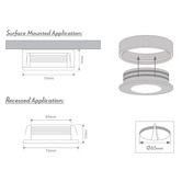 Globe Luxe Lighting Zeta Tri-Colour LED Cabinet Downlight