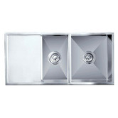 ECT Global Impact 980mm Double Stainless Steel Kitchen Sink with Drainer