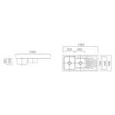 ECT Global Dante 1080mm 1 &amp; &frac14; Stainless Steel Kitchen Sink with Drainer