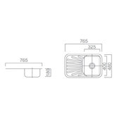 ECT Global Dante 760mm Single Stainless Steel Kitchen Sink with Drainer