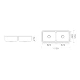 ECT Global Lavassa 1160mm Double Stainless Steel Laundry Sink