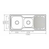 ECT Global Dante 1080mm 1 &amp; 3/4 Kitchen Sink with Drainer