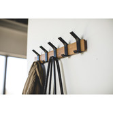 Yamazaki Rin 5 Hook Metal &amp; Wood Coat Rack
