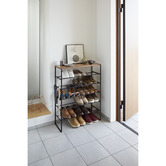 Yamazaki Tower 5 Tier Metal &amp; Wood Shoe Rack