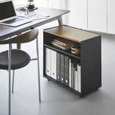 Yamazaki Black &amp; Walnut Tower Kitchen Trolley