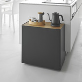 Yamazaki Black &amp; Walnut Tower Kitchen Trolley
