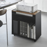 Yamazaki Black &amp; Walnut Tower Kitchen Trolley