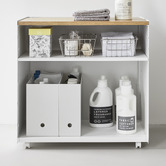 Yamazaki White &amp; Oak Tower Kitchen Trolley