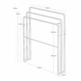Yamazaki Tower 700 x 800mm White 3 Bar Towel Stand