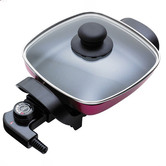 Maxim Red &amp; Black 20cm Aluminium Electric Fry Pan