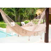 Leyla &amp; Sol Cotton Mexican Hammock with Fringe
