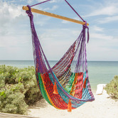 Leyla &amp; Sol Isidoro Hand-Woven Cotton Mexican Chair Hammock