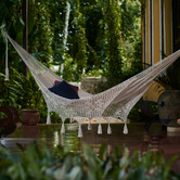 Leyla &amp; Sol Cotton Mexican Hammock with Fringe