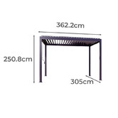 Coolaroo 3 x 3.6m Charcoal Coolaroo Aluminium Louvred Gazebo