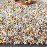 Brink &amp; Campman Mustard Young Hand-Tufted Pure New Wool Shag Rug