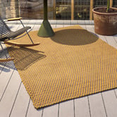 Brink &amp; Campman Mustard &amp; Taupe Lace Hand-Hooked Indoor/Outdoor Rug