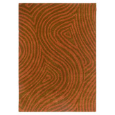 Brink &amp; Campman Burnt Orange Decor Groove Hand-Tufted Pure New Wool Rug