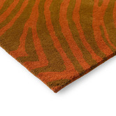 Brink &amp; Campman Burnt Orange Decor Groove Hand-Tufted Pure New Wool Rug