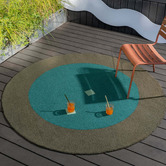 Brink &amp; Campman Aqua Habitat Festival Round Outdoor Rug