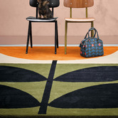 View of Orla Kiely Black Stem Hand-Tufted Wool Rug | Temple & Webster