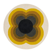 Orla Kiely Yellow Sunflower Hand-Tufted Wool Round Rug