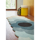Orla Kiely Teal Optical Flower Hand-Tufted Wool Rug