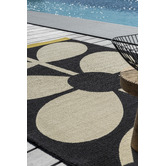 Orla Kiely Noir Giant Sixties Stem Hand-Hooked Indoor/Outdoor Rug