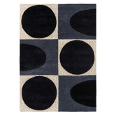 Orla Kiely Navy Spot Square Hand-Tufted Pure New Wool Rug