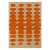 Orla Kiely Orange Optical Oval Hand-Tufted Pure New Wool Rug