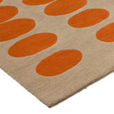 Orla Kiely Orange Optical Oval Hand-Tufted Pure New Wool Rug