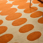 Orla Kiely Orange Optical Oval Hand-Tufted Pure New Wool Rug