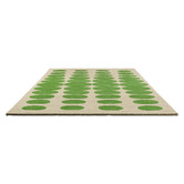 Orla Kiely Green Optical Oval Hand-Tufted Pure New Wool Rug