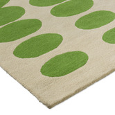 Orla Kiely Green Optical Oval Hand-Tufted Pure New Wool Rug
