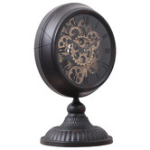 Temporal Living and Decor Black Champs Elysees Metal Table Clock