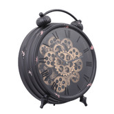Temporal Living and Decor Black Newton Bell Metal Table Clock