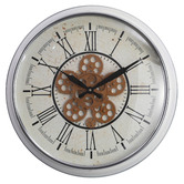 Temporal Living and Decor 53cm White Marque Metal Wall Clock
