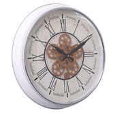 Temporal Living and Decor 53cm White Marque Metal Wall Clock