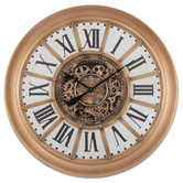 Temporal Living and Decor 100cm Gold Provincial Metal Wall Clock